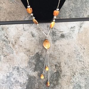 Gorgeous Amber Colored Beads Necklace